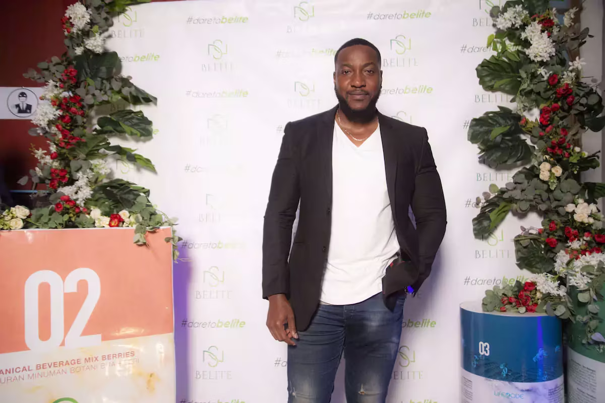 Serge Gnamba at the Belite launch in Abidjan