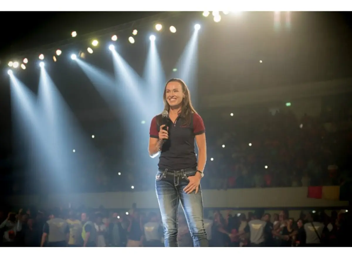 Martina Hingis on stage at VUAE15