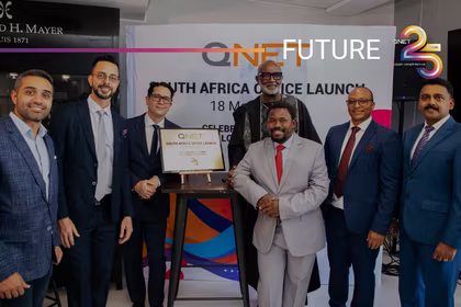 Group picture at the launch of QNET in South Africa in 2023