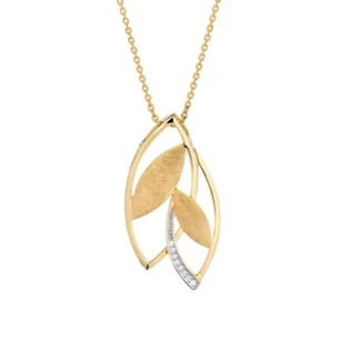 Double Leaf Diamond Pendant 1