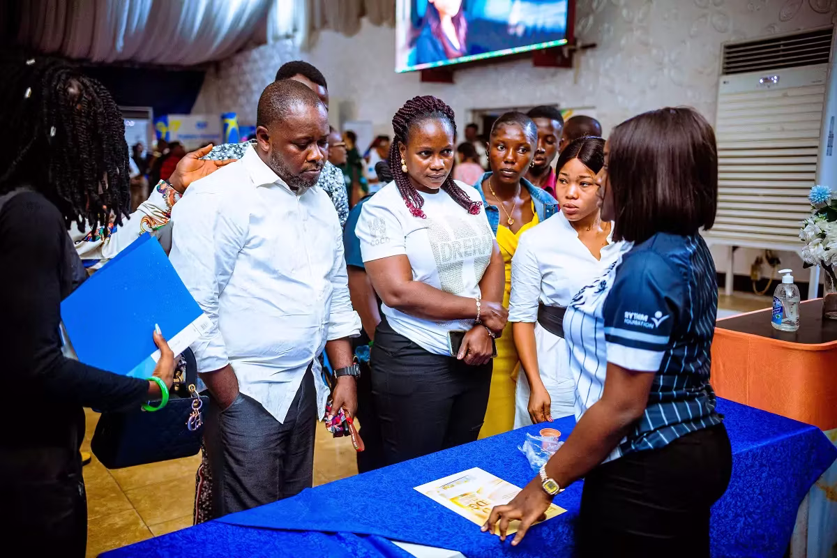 Booth showing QNET products at the expo in Nigeria in 2024
