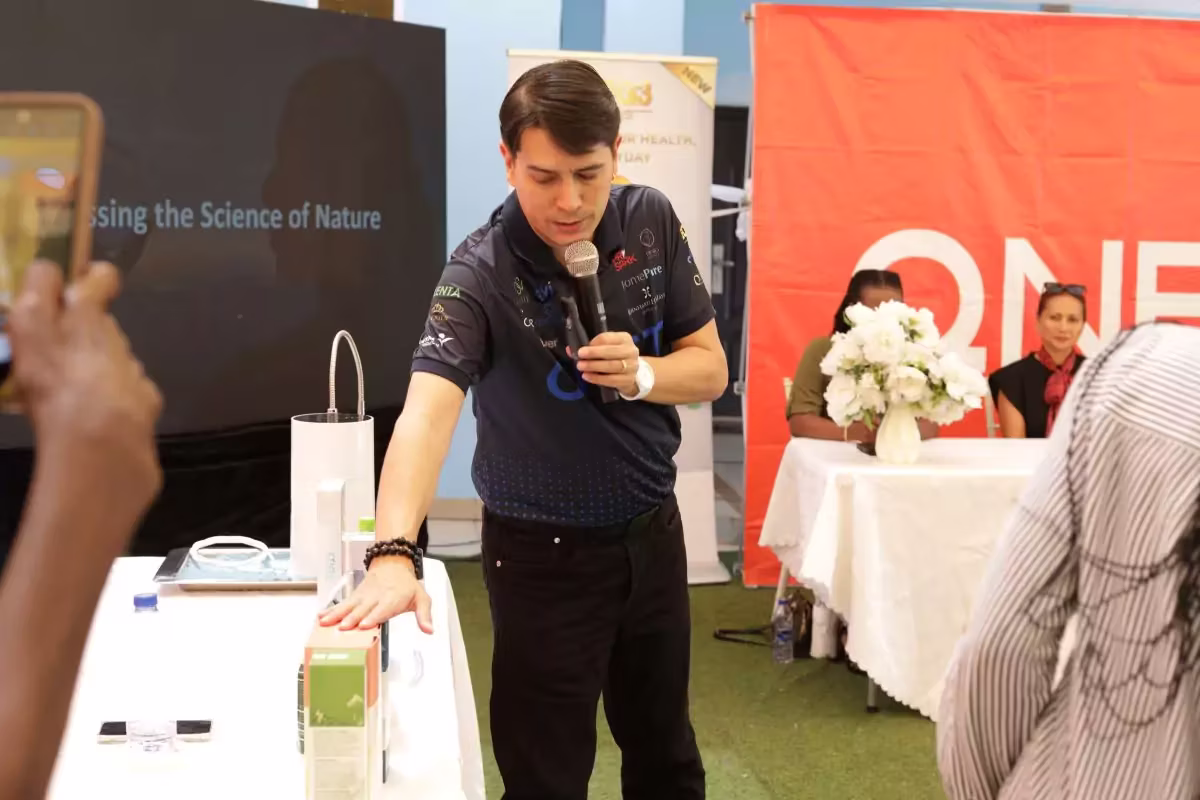QNET product trainer doing a demonstration
