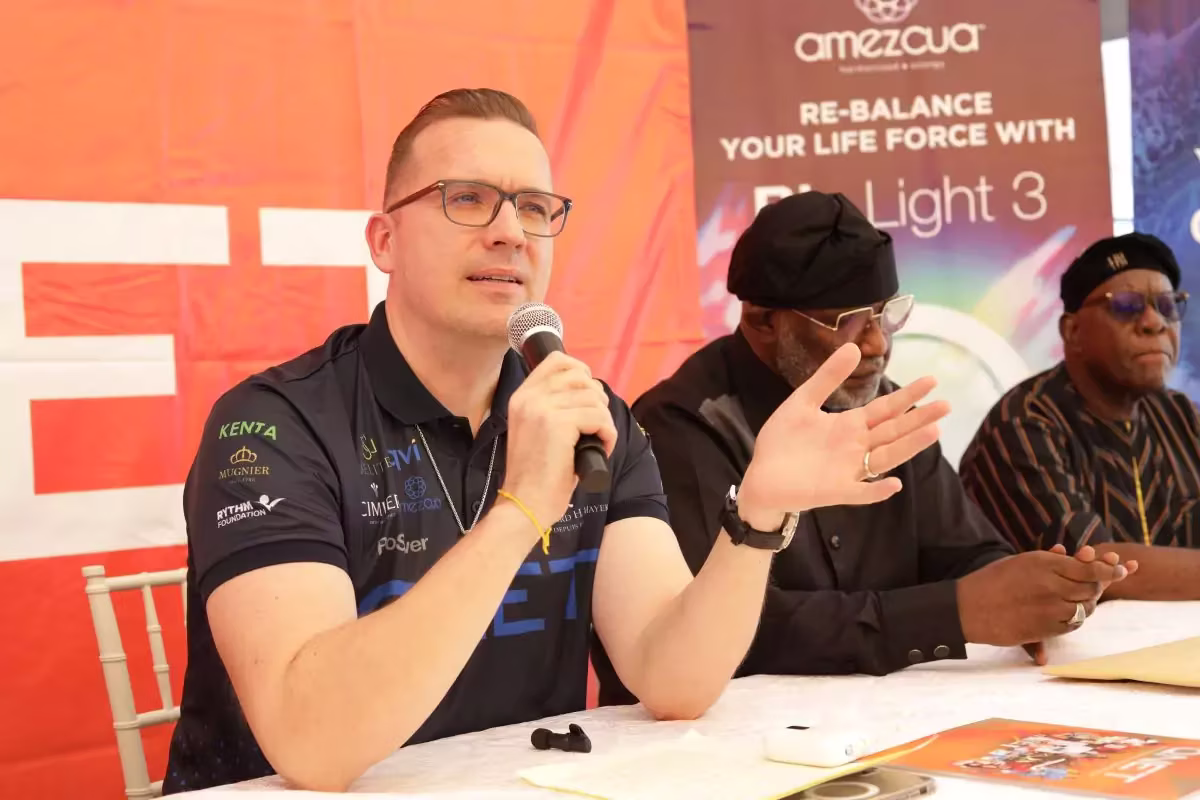 Trevor Kuna, QNET's Chief Marketing Officer, at the QNET training centre in Ghana