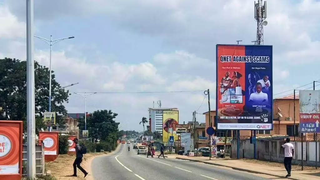 Achimota Circle Road in front of the NPA