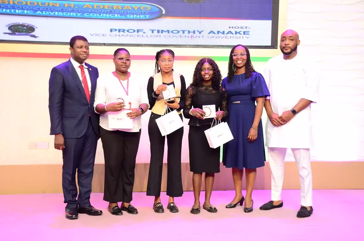 Members of QNET staff at the Amezcua event at Covenant University in Nigeria