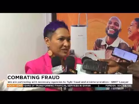 QNET during interview answering questions about QNET combating fraud with headlines titling combating fraud