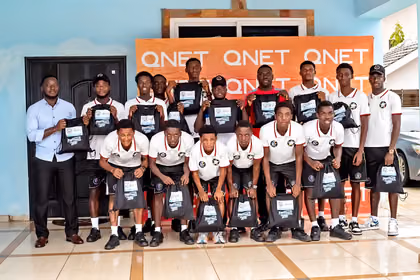 Samuel Inkoom Football Academy receives Donation from QNET