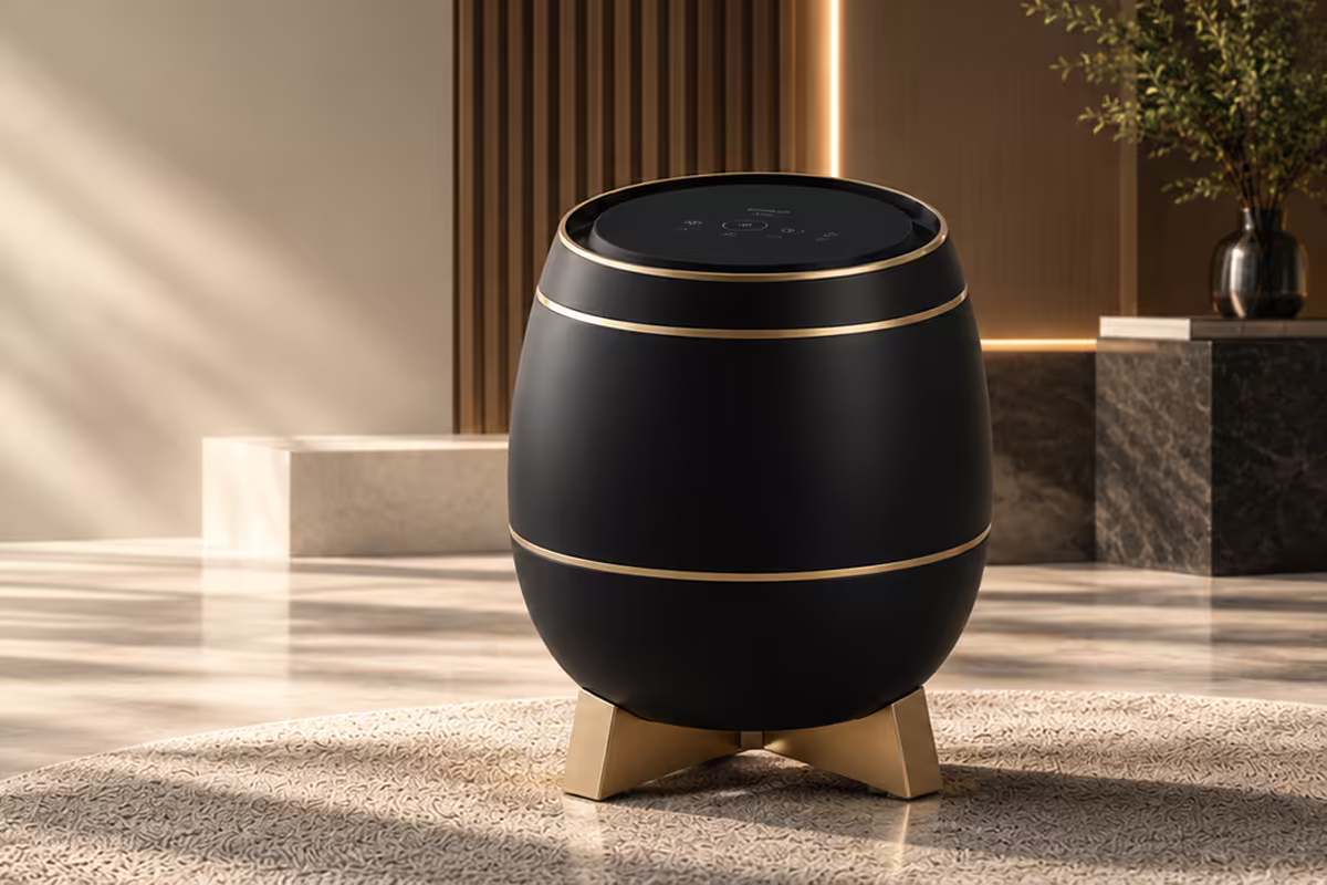 HomePure Zayn Black & Gold in a living room